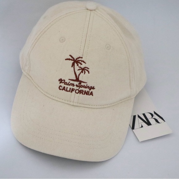 ZARA‎ Twill Beige Cream Cap Size Small Medium - Picture 1 of 6
